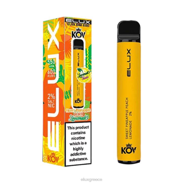 PXRV78 - ELUX vape review γλυκό ροδάκινο ανανά λεμονάδα Elux Bar ατμός μιας χρήσης σειράς λεμονάδας