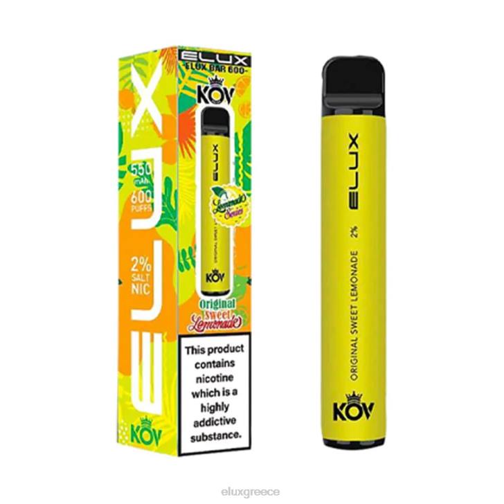 PXRV8 - ELUX vape review γλυκιά λεμονάδα Elux Bar Lemonade Series γνήσιο ατμό μιας χρήσης